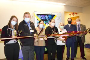 Inchy's Bookworm Vending Machine ribbon cutting at a NY hospital