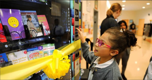 student attends ribbon cutting ceremony