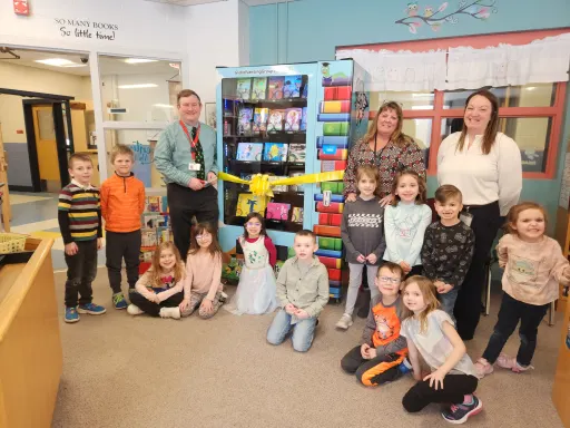 Red Creek Central School District Inchy's Bookworm Vending Machine Ribbon Cutting